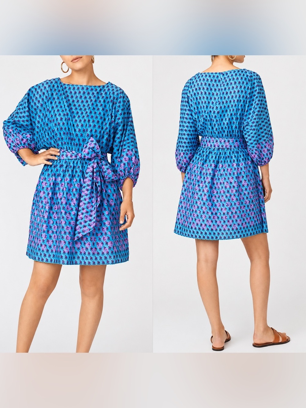 J Crew Dolan sleeve printed mini dress, medium